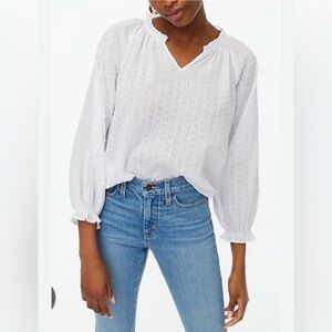 J CREW Womens White Novelty Clip-Dot Top